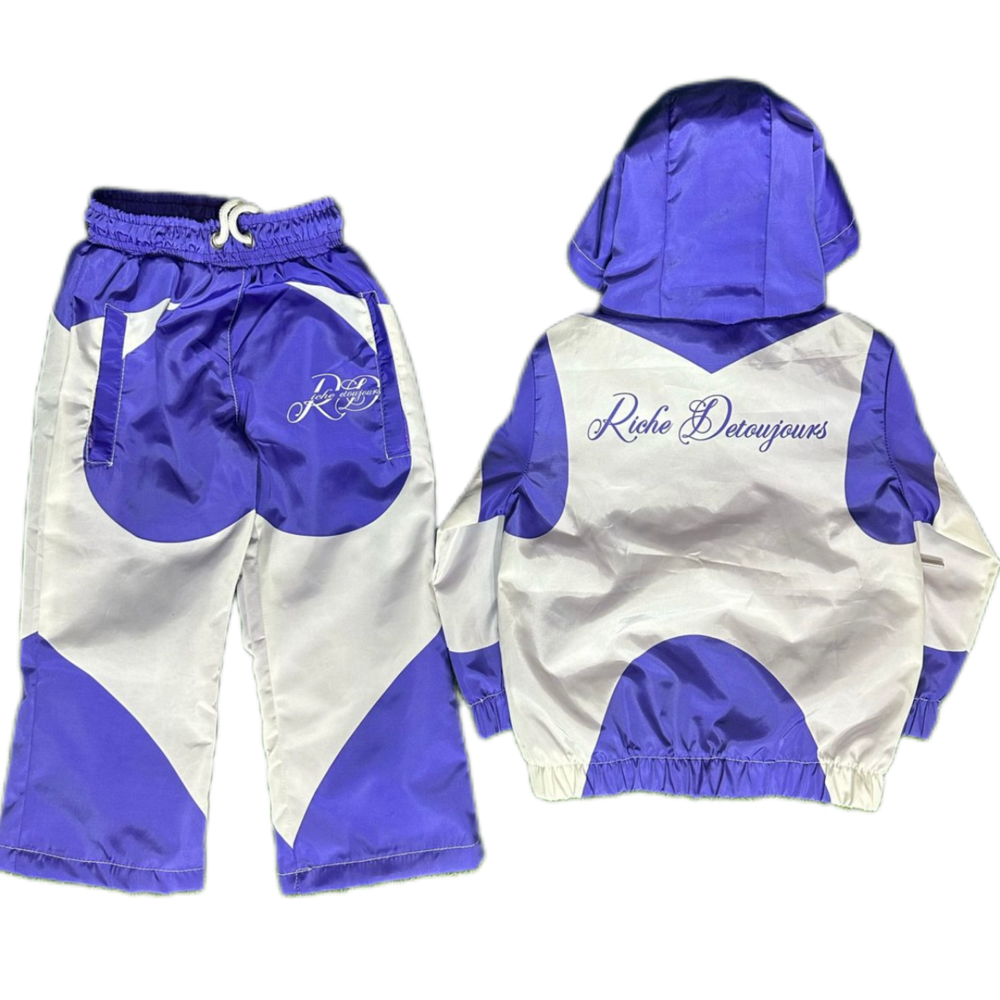 Kids Purple and White Windbreaker Track Suit
