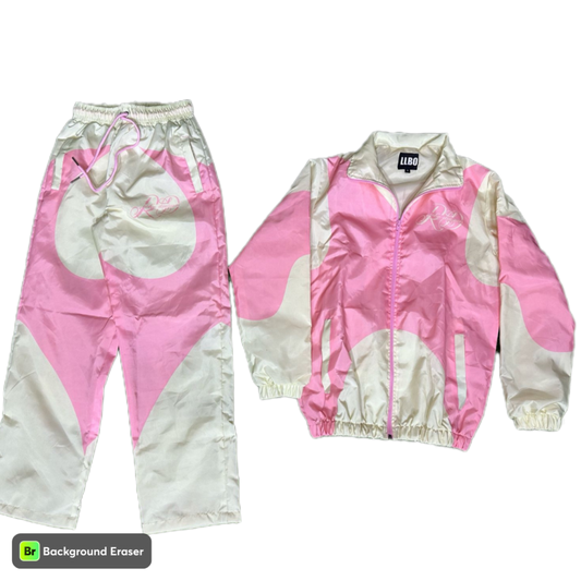 Pink and Cream Windbreaker Tracksuit